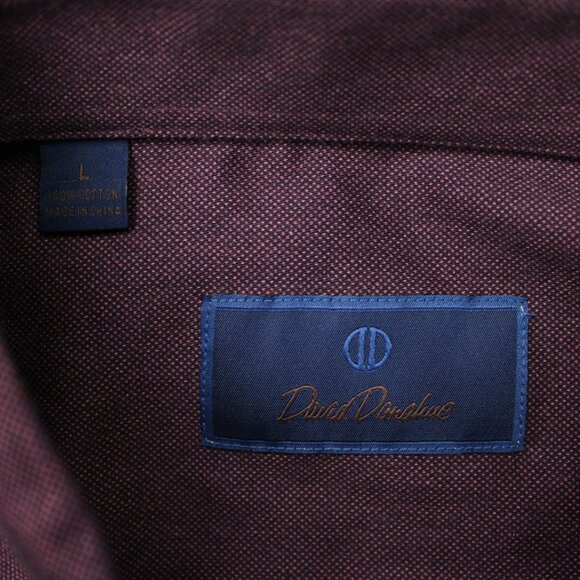 David Donahue Shirt Mens Large Purple 100% Cotton Long Sleeve Button Down - Picture 8 of 14